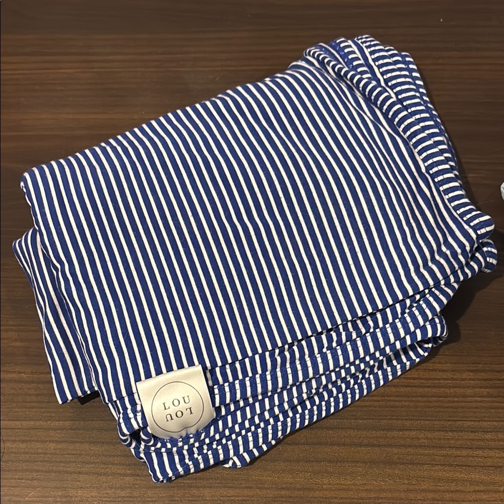 Lou Lou & Company Blue Striped Swaddle Blanket